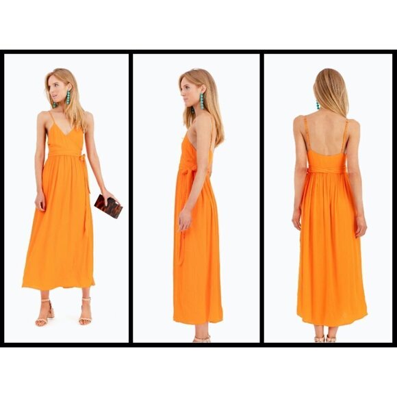 💕MARA HOFFMAN SWIM💕 Alma Sleeveless Wrap Front Maxi Dress ~ Orange Small S - Picture 8 of 16